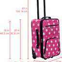 Rockland Fashion Softside 2 Piece Luggage Set, Expandable, (14" Tote/19" Upright), Pink Dot