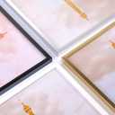 upsimples 5x7 Picture Frame Set of 3, Made of High Definition Glass for 5 x 7 Gold Frames, Wall and Tabletop Display Thin Border Photo Frame for Home 
Décor