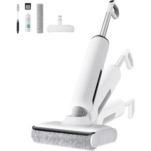 Wet Dry Vacuum Cleaner Cordless, 23KPa Vacuum Mop for Hard Floors, Up to 45 Min Runtime, 180° Lay-Flat Design with Hot Water Self-Cleaning & 185°F Hot Air Drying, Anti-Tangle Brush for Pet Hair