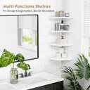 Forbena White Corner Floating Shelves for Wall Set of 4, Rounded Corner Shelves Wall Mounted for Kids Bedroom Books, Cute Wood Hanging Corner Shelf for Bathroom Decor, Living Room, Small Spaces