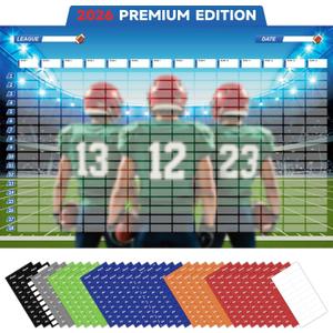 Football Draft Board 2026 – 5 ft x 3.3 ft for 14 Teams & 20 Rounds, 60" x 60"