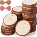 Fuyit Wood Slices 30 Pcs 2.0-2.4 Inches Craft Wood kit Unfinished Predrilled Tree Slices with Hole, Wooden Circles for Arts and Crafts Christmas Ornaments DIY Crafts