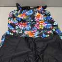Yonique Two Piece Tankini Swimsuits for Women with Shorts Tummy Control Bathing Suits Athletic Swimwear, XL