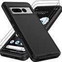 Pilaru for Google Pixel 7 Pro Case : 14FT Military Grade Drop Protection Phone Case with 2Pc HD Screen Protector, Shockproof/Dustproof/Drop Proof Protective Case for Pixel 7 Pro-Black