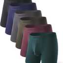 Separatec Christmas Underwear For Men Dual Pouch Boxer Briefs Comfy Soft & Moisture Wicking Rayon From Bamboo Underwear men (Large, A1 - 2 - Multicolor - 6 Pack)