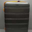Rockland Melbourne Hardside Expandable Spinner Wheel Luggage, Checked Large 28", Charcoal