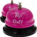 Call Bell Desk Service Bell Pack 2 Ding Bell for Restaurant Hotel Room Kitchen Party Office Elderly Large Pink Bell,2.9inch