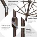 7.5Ft/9Ft Patio Umbrella, UV Protect Pool Umbrella with Heavy Duty Pole,Outdoor Umbrella with Push Botton Tilt & Crank