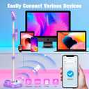 Stand Karaoke Machine for Kids, Singing Toys Gifts for 3 4 5 6 7 8 Year Old Girls Boys, Rechargeable Kid Microphone Bluetooth Speaker with 2 Wireless Mic for Girl Age 4-6 Toddler Birthday Party Toy