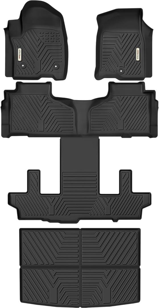 Cargo Mats for 2022-2025 Chevy Tahoe/GMC Yukon Trunk Mat with Backrest Mat All Weather Rear Seat Back Cargo Liners for 2022 2023 2024 2025 Chevrolet Tahoe/GMC Yukon Accessories