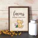 2 x 6PCS Winnie Table Sign with Stand, A Little YUMMY FOR YOUR TUMMY, Winnie Baby Shower Decorations, Classic Pooh Party Supplies, Vintage Winnie 8x10INCH