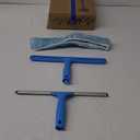 MR.SIGA Professional Window Cleaning Combo - Squeegee & Microfiber Window Scrubber, 14" (Blue)