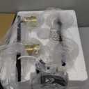 4-Light Bathroom Light Fixtures, Black and Gold Bathroom Lights Over Mirror with Clear Glass Globe Shade, Vanity Lights for Bathroom Kitchen Living Room Hallway Cabinet Bedroom Porch