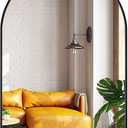 24x36 Inch Premium Black Arched Mirror Shatter Resistant No Distortion Luxe Brushed Metal Frame Arch Mirror for Bathroom Vanity Modern Wall Decor (36"L x 24"W)