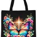Christian Inspirational Butterfly Library Bag Gifts for Mom, Christmas Religious Mental Health Jesus Gift for Women