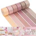 HUIHUANG Dusty Rose Wedding Ribbon Double-Faced Satin Ribbon Assortment 1" Wide Rose Pink Silk Ribbons for Gift Wrap Wedding Bridal Baby Shower Decor Flower Bouquet Crafts- 6 Colors X 5 Yards Each