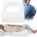 HOMBYS BBL Pillow After Surgery for Sleeping,High Density Foam Butt Pillow,Brazilian Butt Lift Pillow Post Surgery Recovery for Sleeping,BBL Chair with Hole (White) (25.6(W) x 21.7(L) inches)