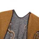 EXCHIC Women's Retro Shawl Wrap Open Front Poncho Cape Cardigan for Fall Winter (Brown) One Size