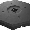EAST OAK PUB23003 4-Piece Offset Patio Umbrella Base Plate Set with Mortise and, Tenon Joint for Garden, Black