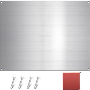 24 x 30 Inch Stainless Steel Backsplash Range Hood Stove Backsplash Back Stainless Steel Sheet for Kitchen Wall Splatter Metal Wall Panels with Screws and Hanging Towel (Silver)