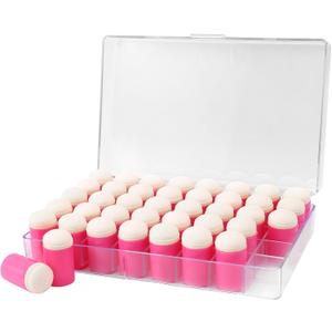 40 Pieces Sponge Daubers W/Storage Case - Perfect for Use with a Variety of Coloring Mediums Such as Ink, Paint, Glue & More - Fits Over The Finger and Makes Blending Accuracy Easier