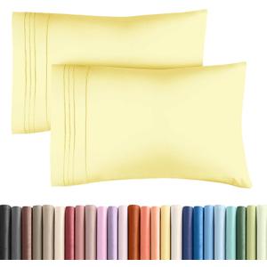 Queen Pillow Cases Set of 2 - Ultra Soft Hotel Quality Pillowcase Covers - Comfy, Cozy & Wrinkle Free - Shrinkage, Stain and Fade Resistant - Machine Washable Pillow Protectors - 2 Piece Set - Yellow