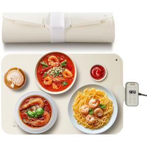 VEVOR Electric Warming Tray, Food Warming Mat for Buffet, Rollable & Portable Silicone Food Warmer with 4 Adjustable Temperature Settings, Auto Shut-Off & Child Lock, Perfect for Parties, Catering (23.62*15.75*0.57")