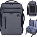 ECOHUB 17" Small Travel Backpack, United Airlines Personal Item Bag 17x10x9 with 16 Pockets, Water Resistant Rucksacks Fit 15.6" Laptop, AirTag Pocket, Lightweight Casual Daypack, 25L, Grey Green
