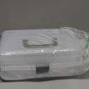 Multipurpose Plastic Storage Container Box with Handle and Latch Lock, Clear Gray