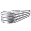 Land Guard 8×4×1 ft Galvanized Raised Garden Bed Kit，Raised Garden Boxes Outdoor, Oval Metal Raised Garden Beds for Vegetables