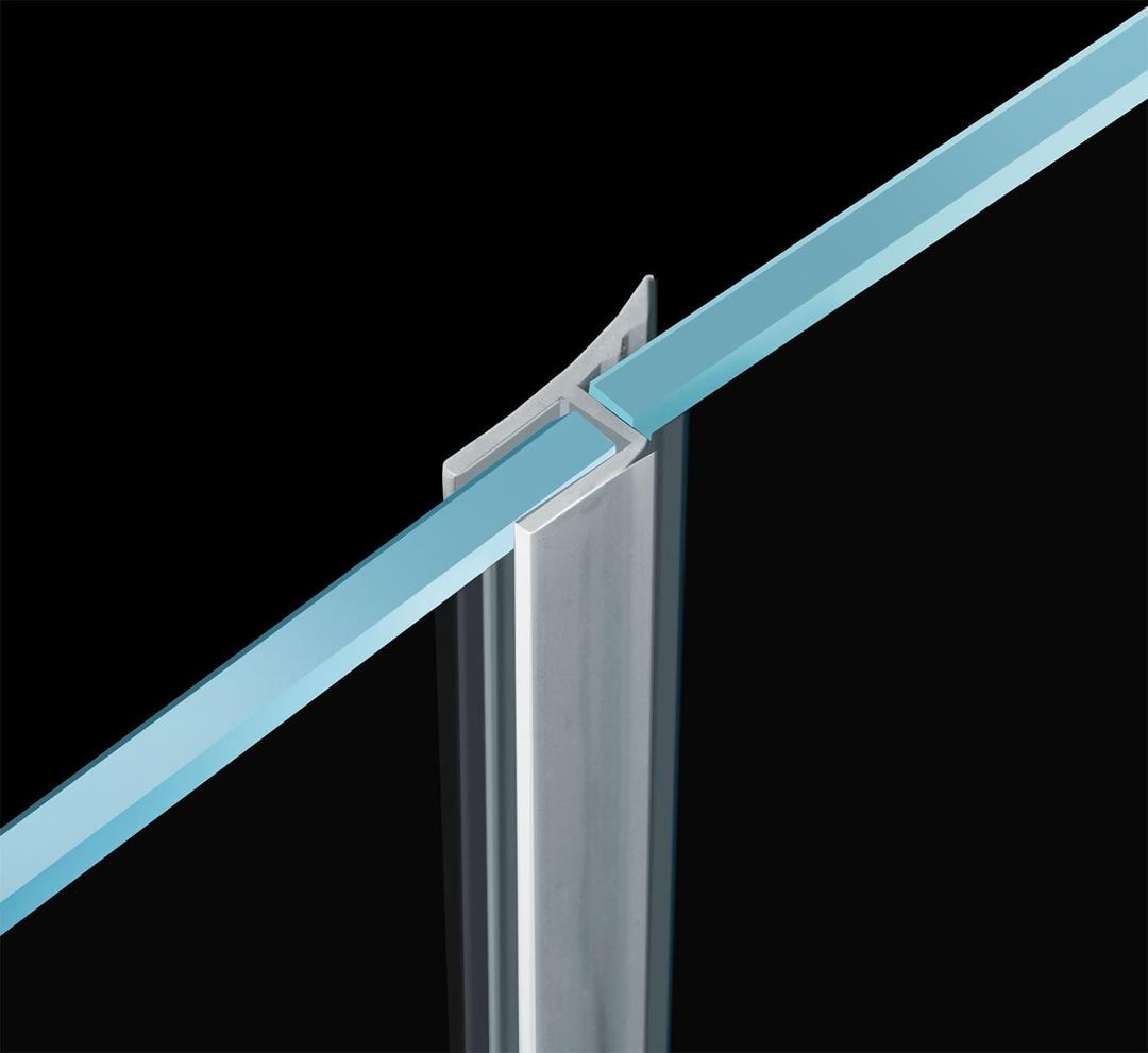 Flexible1/4 Shower Door Side Seal Strip 100 Inch Shower Glass Door Side Sweep for Frameless Glass Door,Silicone