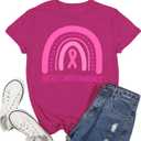 Breast Cancer Shirts for Women Cancer Awareness T-Shirt Survivor Pink Ribbon Tee Tops (S)