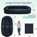 ChiXnuggle Orthopedic Human Dog Bed,with Faux Fur Washable Cover,Blanket