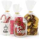 Cellophane Bags 50 PCS 8x11 Inches Clear Gift Gags with Ties Plastic Treat Party Favor Candy Bags for Gift Giving, Packaging Snack, Products