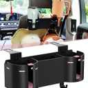 Car Headrest Backseat Cup Holder 3.7" with Organizer, High Capacity 4 in 1 Seat Back Organizer with Headrest Hooks, Multifunctional Storage for Car Travel Accessories Compatible with Most Vehicles