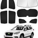 Canvcle Sunshades for 2019-2025 2026 Subaru Ascent Touring Accessories Windshield Sun Shade Side Rear Window Shade Cover Sun Visor Privacy Protection Keep Vehicle Cool Black 8PCS