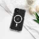 NITITOP Compatible with iPhone 12/12 Pro Magnetic Case [Compatible with Magsafe] Cute Clear for Women Girls Flower Floral Ultra Slim with Bumper Soft TPU Anti-Yellow Cover - Clear Black