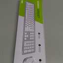 Wireless Keyboard and Mouse Combo - Full Size Slim Thin Wireless Keyboard Mouse with Numeric Keypad 2.4G Stable Connection Adjustable DPI (White & Silver)