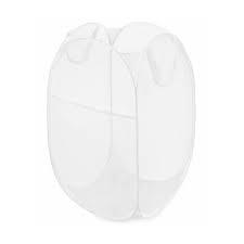 Whitmor Pop & Fold White Mesh Fabric Laundry Hamper