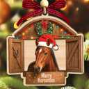 2 x Horse Christmas Ornament 2025-2 Layer Wooden Horse Ornaments for Christmas Tree - Gifts for Horses Lover, Animal Lovers - Farmhouse Christmas Hanging Decor - Rustic Farmhouse Christmas Ornaments