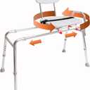 Eagle Health Supplies Sliding Shower Chair Tub Transfer Bench with Swivel Seat, FSA/HSA Eligible, Height Adjustable Shower Benches for Inside Shower, Shower Seat for Elderly and Disabled, 77662