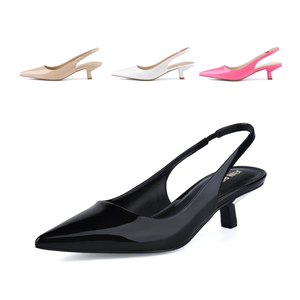 JENN ARDOR Womens Kitten Heels Closed Pointed Toe Elastic Slingback Sexy Low Heels Bridal Wedding Guest Dress Prom Pumps Shoes, 9