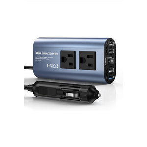 00W Car Power Inverter, DC 12V to 110V AC Car Plug Adapter Outlet with USB-Fast Charger(25W), USB-A (20W) and Dual AC Outlet, QC3.0, 4 USB Ports, Car Charger for Laptop, Phone, etc