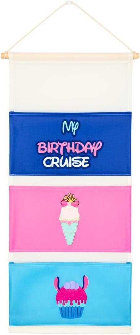 Birthday Fish Extender Hanger for Disney Cruise Gift Exchange Pixie Dust DCL Door Hanging Mail Box Bag Personalized 2025 2026 (3 pockets)
