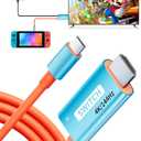 YIGORN Switch 2 TV Dock Docking Station for Nintendo 2/Switch 1,Portable 2025 New Models Adapter Support 4K/144HZ TV Dock Mode, (Blue and Red)