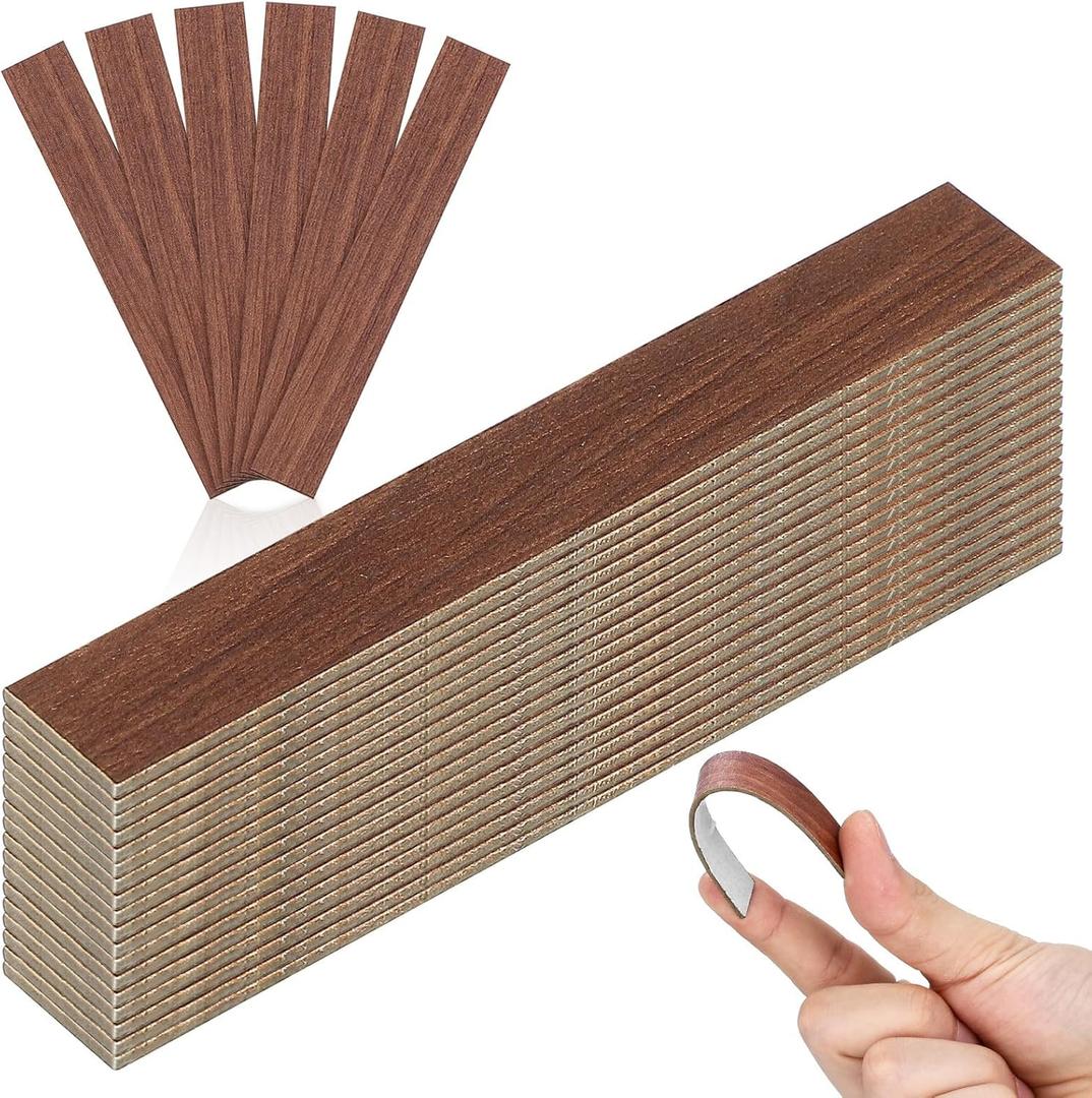 SUPVOX 40 Pcs 1:12 Scale Dollhouse Flooring Peel and Stick - Red Cherry Wood Grain Miniature Floor Planks - Self-Adhesive Vinyl Floor Tiles for Model House Renovation & DIY Decor