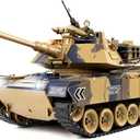 1/18 US M1A2 Army Tank, 2.4GHz Remote Control Model Toys, Smoke & Sound & LED Lights & Recoil Effects. RC Tank Perfect Collectible6+ Gift Kids and Adults