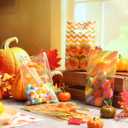 2 x Eersida Thanksgiving Plastic Gift Bags Colorful Stripe polka dot Wave Treat Candy Goodie Bags Thanksgiving Cookie Snack Packing for Fall Harvest Party Favor Supplies(48 Pcs)