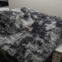 Grey Fluffy Area Rug 5x7 - Ultra Soft Shag Plush Rugs for Bedroom Living Room, Indoor Non-Slip Modern Nursery Faux Fur Floor Carpet for Kids Room,Tie-Dyed Dark Gray, (5' x 7' (Rectangular))