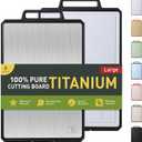 Titanium Cutting Boards for Kitchen Chopping Board with Handle Large Big Small Kitchen Meat Butcher Block Double Sided Pure Titanium and Wheat Straw PP Not Wood Bamboo Plastic Teak Black/White